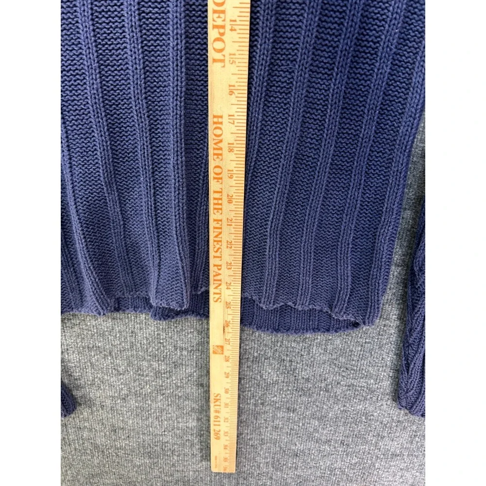 Vintage Bugle Boy Long Sleeve Sweater Men's Blue Chunky Ribbed Knit Pullover